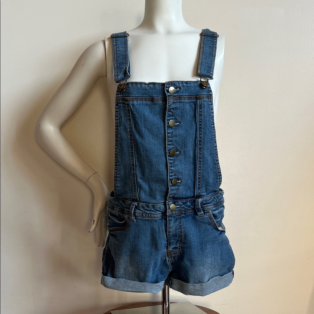Tinseltown Blue Denim Overalls shorts bib shorts